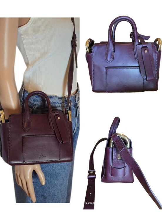 J. Crew Handbags - J.Crew Harper Mini Satchel Italian Leather  BURGUNDY Merlot Crossbody